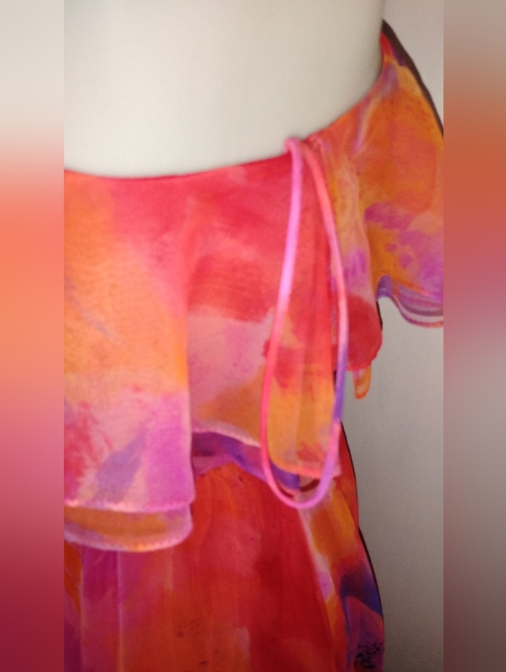 VINTAGE LILLIE RUBIN RUFFLED GOWN - Picture 12 of 15